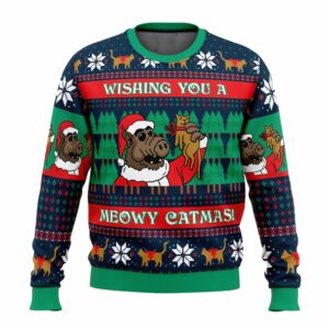 Wishing You a Meowy Catmas Ugly Christmas Sweater 4 6