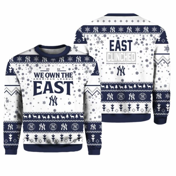 Yankees We Owl The East 2024 AL East Division Champions Ugly Christmas Sweater 1 2