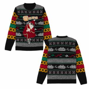 Yo Ho Ho Rap Santa Full Pattern Ugly Christmas Sweater 4 6